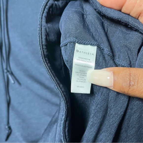 Athleta Women Uptempo Hoodie Sweatshirt Small Blue Hooded Gym Workout - Picture 7 of 11